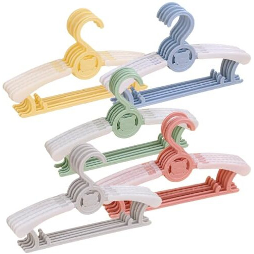 Hasthip 20 Pack Baby Nursery Closet Hangers, Ultra-Thin Non-Slip Laundry Infant Pant Hangers For Newborn Clothes - Colorful Gifts - Adjustable Children Coat Hanger For Girl Boy Toddler Kids Child