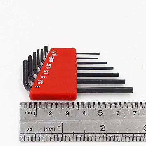 Aasons 7Pcs/Set 0.71Mm - 3Mm Mini Hex Key Set Hexagon Micro Allen Wrench Tool 7 Sizes (0.71Mm, 0.89Mm, 1.27Mm, 1.5Mm, 2Mm, 2.5Mm, 3Mm)