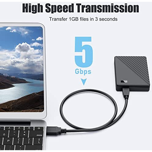 Fedus Usb 3.0 A To Micro B Superspeed Cable For External & Desktop Hard Disk Drives Cable Compatiable For Wd/Seagate/Toshiba//Hitachi External Hard Drives,Black
