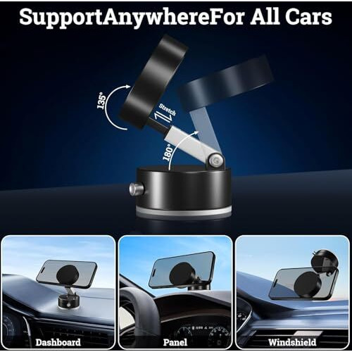 Skycell Magnetic Phone Holder For Car  Magnetic Suction Phone Mount | Magsafe Holder | Magnetic Mobile Holder For Car & Home (Black)