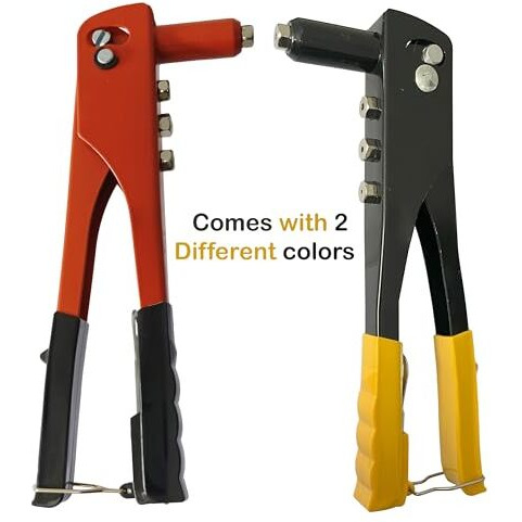 Inditrust Hand Operating Professional Orange/Yellow Riveter Gun And 5 Type 50Pcs Rivets Glove