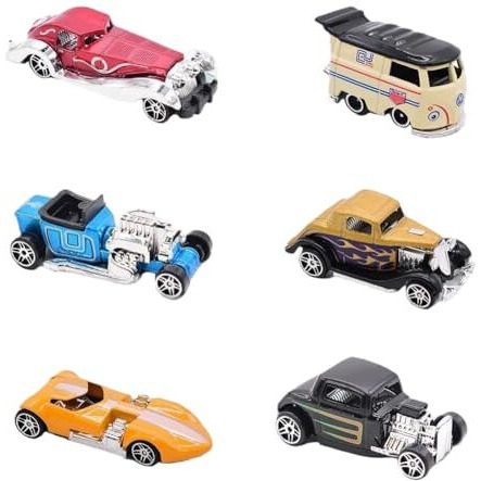 Magicwand Die-Castpack Of 6 164 Scale Vintage Car Collectors Free Wheel Set1 Yr & Upmulti-Colored