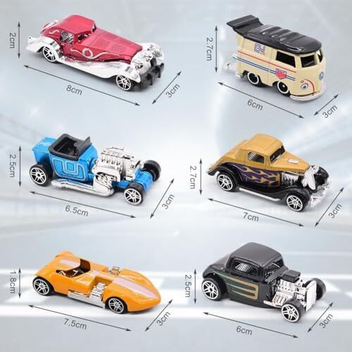 Magicwand Die-Castpack Of 6 164 Scale Vintage Car Collectors Free Wheel Set1 Yr & Upmulti-Colored