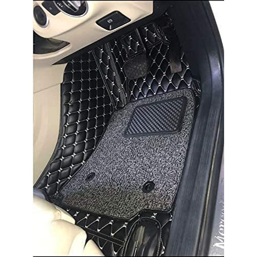 Sinex 7D Car Mat Full Set For Tata Punch (Model  2021-2025) || Luxury Leather Double Car Floor Mat Complete Set || 100% Waterproof And Washable || Color  Black