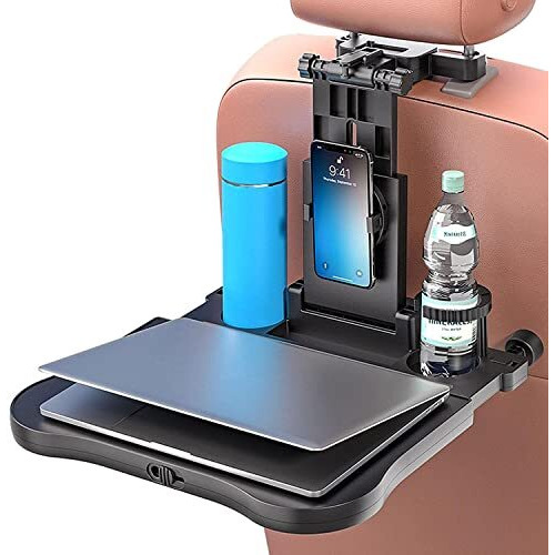Oshotto Car Back Seat Ft-01 Food Dining & Laptop Tray With Portable Organizer & 360 Degree Rotating Phone/Tablet Holder Compatible With Most Cars
