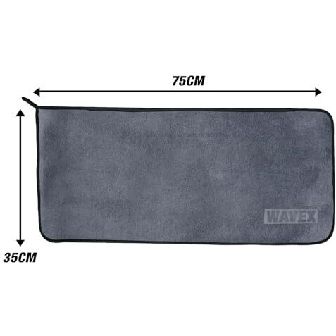 Wavex Microfiber Cleaning Towel  500 Gsm, 35X75 Cm, Grey  Ultra Soft, Absorbent & Reusable Cloth For Car, Home, Kitchen, Glass, And Multipurpose Cleaning (1 Pc)