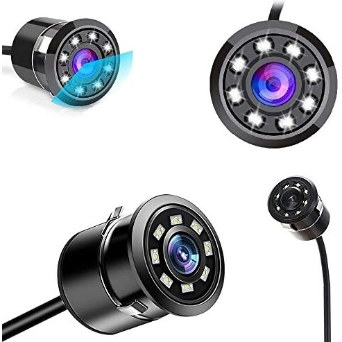 Fabtec 8 Led Car Rear View Reverse Parking Backup Camera For All Cars, 170 Wide Angle, Ip67 Resistance (Drill Type Bumper Camera) (Ahd/Ccd Vision)