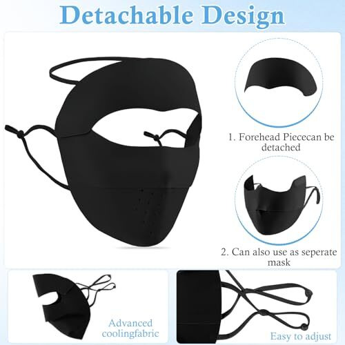 Coolshef Sun Protection Face Mask For Women, Cover For Cycling, Reusable Ice Silk Cooling Uv Shield, Breathable Summer Gear For Outdoor Running Hiking - Black