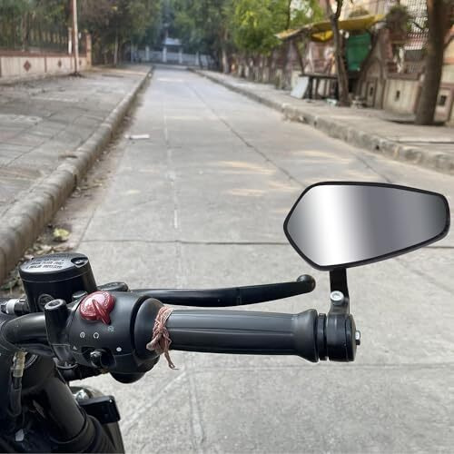 Grandbiker Motorcycle Bar End And Rear View Battle Mirror For Bike Dominar Pulsar 200 Ns Re Classic Thunderbird Continental Gt/Duke Rc / R15 V3 V4 Fz/Ntorq (Star Shape)