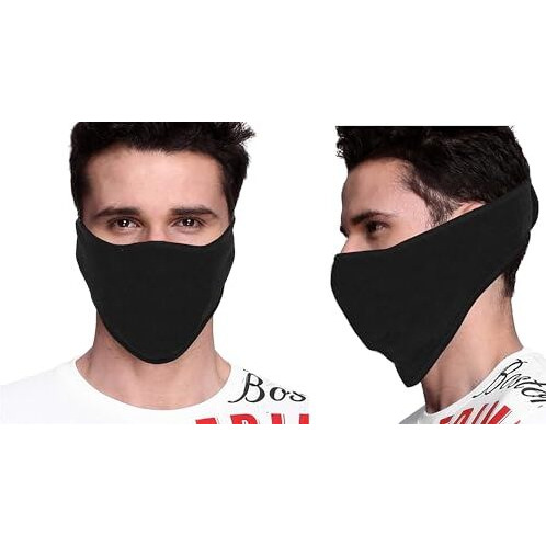 Primebox Men Pro Cotton Fabric Bike Riding Washable Reusable Dust Protection Cover Face Mask For Men Women Balaclava Neck Gaiter Pack Of 2Pcs Mask (Mask-Ninja-Plain-2Pcs)