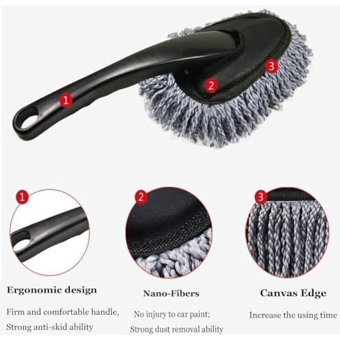 Romino Car Duster, Extendable Long Handle Microfiber Car Duster Exterior Scratch Free Car Cleaning Tool, Car Dust Brush For Truck, Suv, Rv, Motorcycle, Vehicles Cleaning (Small)
