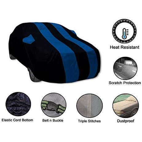 Auto Hub Car Cover Compatible With Jazz Old (Model  2013-2019) With Mirror Pockets, Triple Stitched, Water Resistant Car Body Cover, Navy, Blue