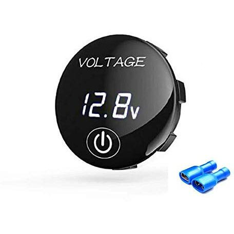 Amicismart Dc 5V-48V Battery Capacity Indicator Digital Voltmeter For Car Motorcycle With On/Off Touch Switch For Lead Acid Battery,Black