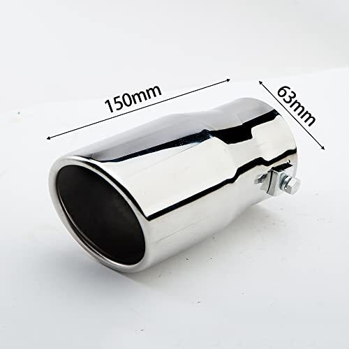 Automaze Universal Fit Car Exhaust Tail Muffler Tip Show Pipe 63Mm, Curved Oval, Stainless Steel(Model-A88)