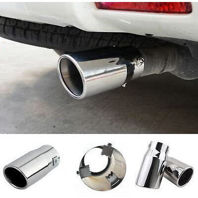 Automaze Universal Fit Car Exhaust Tail Muffler Tip Show Pipe 63Mm, Curved Oval, Stainless Steel(Model-A88)