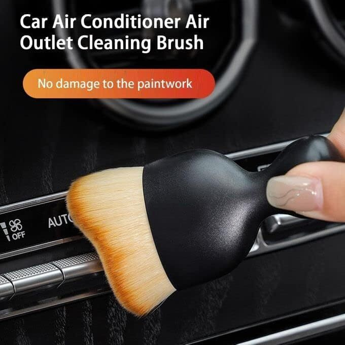 Zebreoline Car Cleaning Brush Car Interior Cleaner Brush Car Washing Brush With Long Handle Auto Interior Soft Bristles Cleaning Brush With Super Soft Microfiber Car Duster (5 Pcs Combo)
