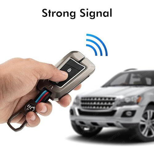 Shopoflux Metal Car Key Cover Compatible For Skoda Octavia, Slavia, Kodiaq, Kushaq 3 Button Smart Key (Black)