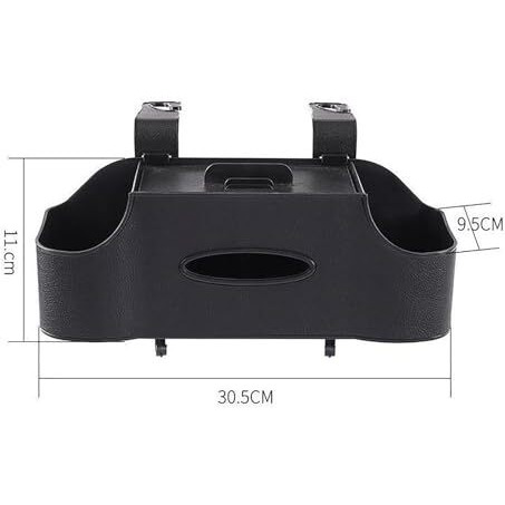 House Of Quirk Car Seat Back Organizer - Multifunctional Tissue Box Holder & Water Cup Storage - Creative Car Accessories For Efficient Backseat Organization (Black)