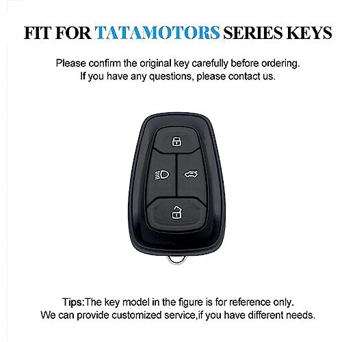 Jvcv Car Styling Soft Handmade Leather Key Cover Compatible With Tata Nexon, Harrier, Tiago Ev, Altroz, Tigor, Safari, Nexon Ev, Punch, Punch Ev 4 Button Smart Key (Brown)