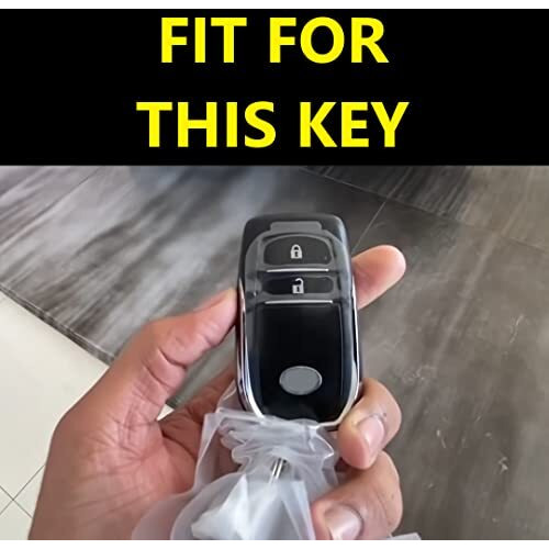 Shopoflux Leather Key Cover Compatible With Toyota Innova Crysta | Hycross | Hilux 2022 | Invicto Key Cover 2 Button Smart Key Only - Black