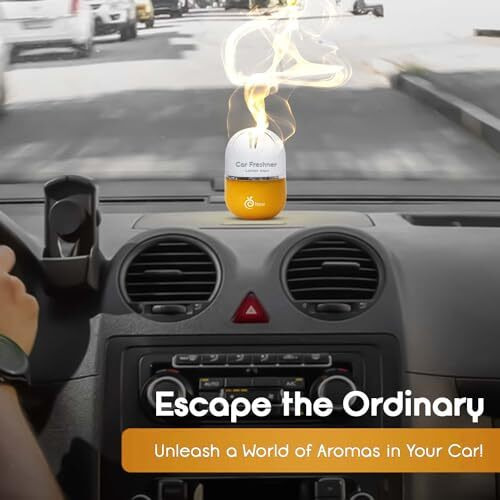 Enew Refreshdrive Twist-Activated Car Gel Air Freshener -Lemon Blast & Strawberry - Pack 2, Long-Lasting Fragrance Up To 30 Days, Auto Scent Diffuser With Easy On-Off,Odor Eliminator For Car Interior