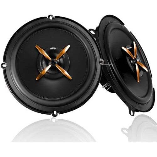 Fabtec 6Inch Coaxial 3Way Speaker For Car 320W Peak Power Bass Woofer 4Ohm Black(Set Of 2)