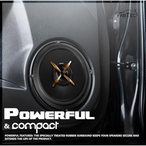 Fabtec 6Inch Coaxial 3Way Speaker For Car 320W Peak Power Bass Woofer 4Ohm Black(Set Of 2)