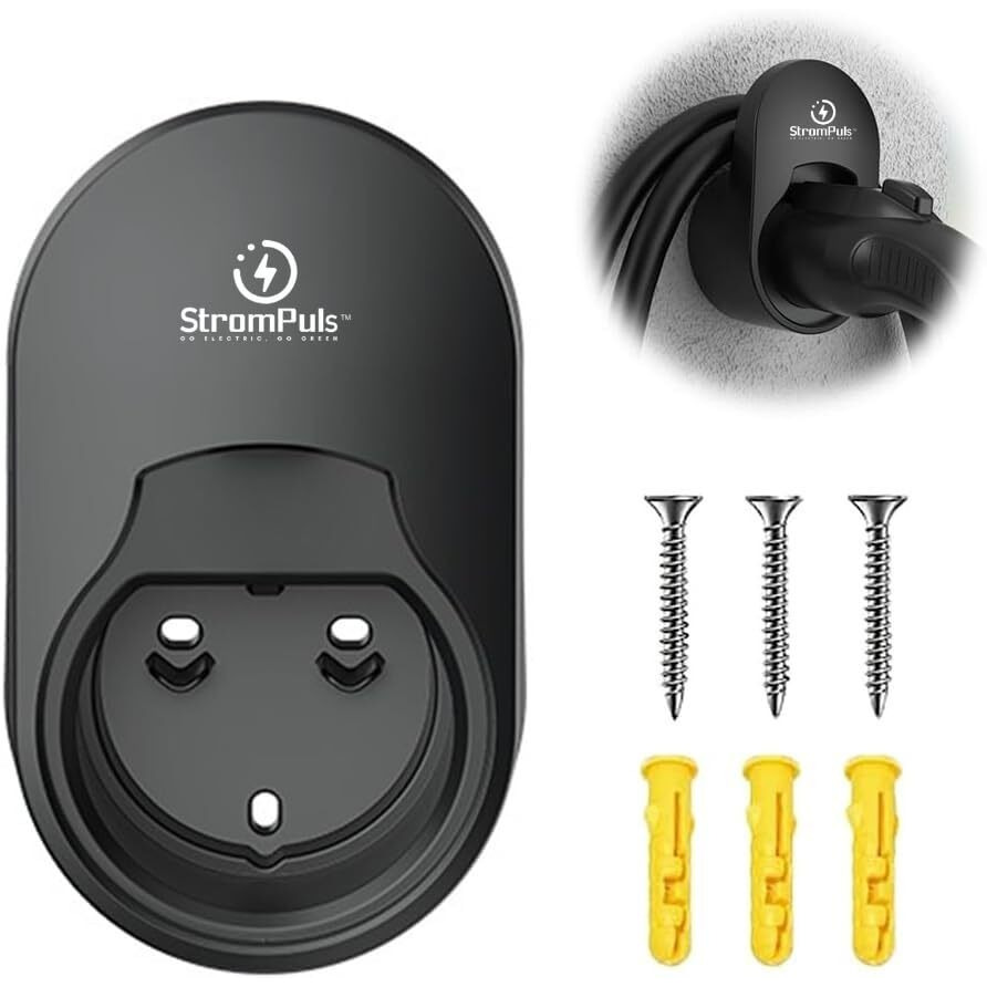 Strompuls Ev Charging Cable Holder With Wall Socket/Holster (Rugged, Water Resistant & Easy Installation) (Charging Cable Holder)