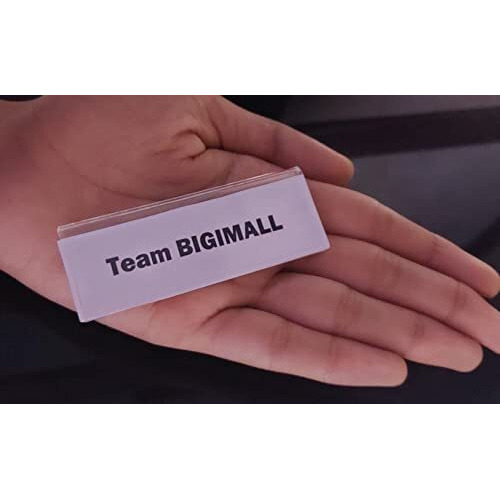 Bigimall Acrylic Name Badge And Name Plate With Pin Easy To Insert Paper For Office Staff Uniform Badge Pack Of 15