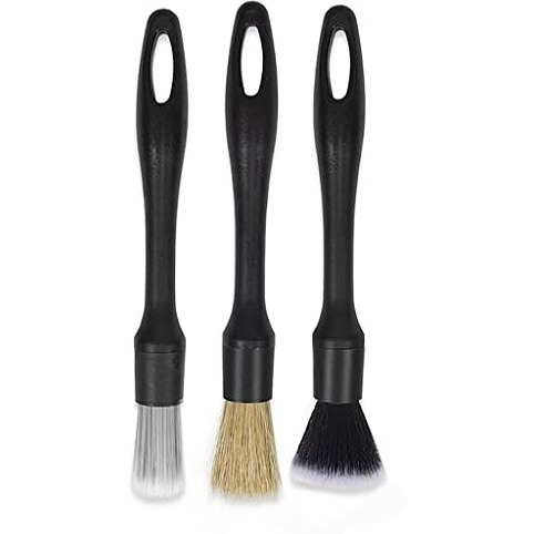 3Pcs Car Cleaning Brush, Car Detailing Brush Set With Box, Car Duster Brush Chain Cleaning Brush Soft Bristle Cleaning Brush For Car Interior, Dashboard, Wheel, Window, Keyboard, Air Conditioner, Gap