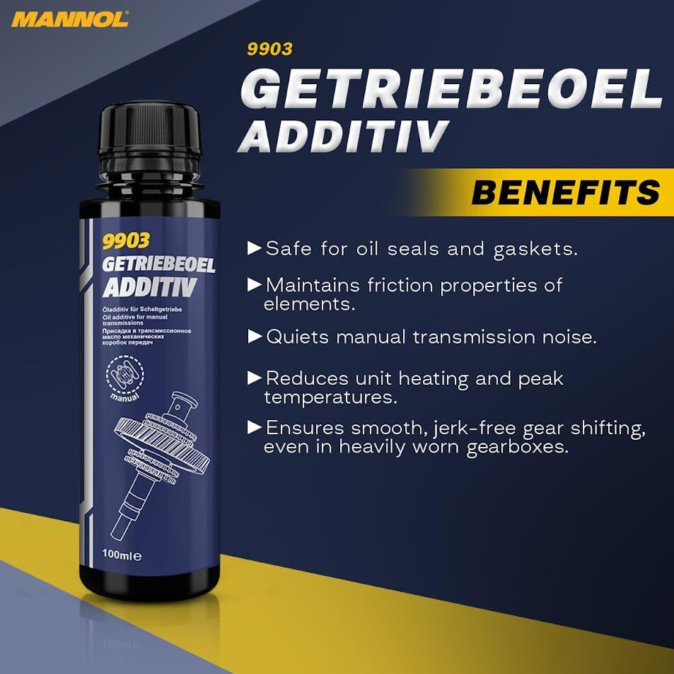 Mannol 9903 Manual Gearbox Additive For Manual Transmissions, Rear Axles, Transfer Cases And Manual Steering Systems Imported From Germany 100 Ml