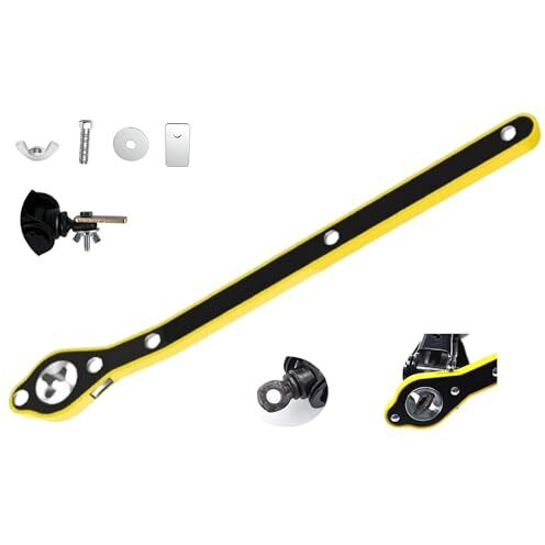 Pefko Pfk032 Original Universal Car Scissor Jack For All Cars | Labor Saving Ratchet Design - 360 Forward And Reverse Knob Increase Lift Speed (Golden Scissor Jack With Ratchet, 3 Ton)