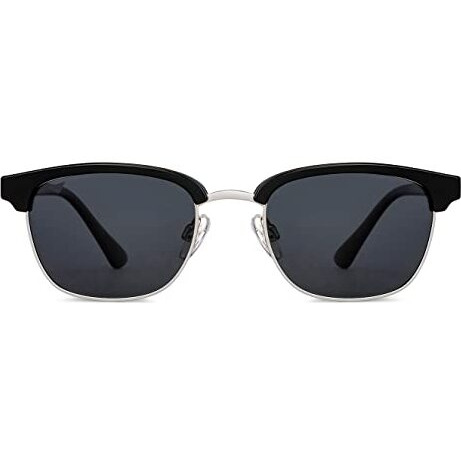 Vincent Chase By Lenskart | Matte Black Gold Grey Full Rim Square Branded Latest And Stylish Sunglasses | Polarized And 100% Uv Protected | Men & Women | Medium | Vc S14482
