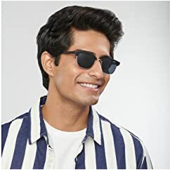 Vincent Chase By Lenskart | Matte Black Gold Grey Full Rim Square Branded Latest And Stylish Sunglasses | Polarized And 100% Uv Protected | Men & Women | Medium | Vc S14482
