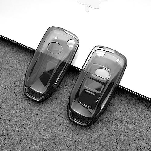 Jvcv Soft Tpu Transparent Cover Compatible With Tata Curvv Tiago Tigor Punch Nexon Zest Bolt Safari Storme Flip Key (Transparent Black)