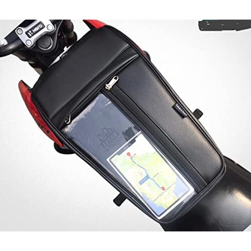 Sahara Seats Tank Cover With Mobile Holder (Thick Flap - Large Space) For Cb Unicorn All Models 150/160 (Black), Pack Of 1 | Faux Leather