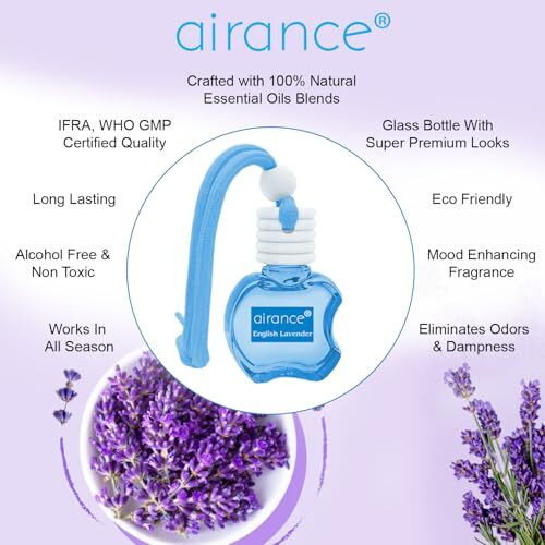 Airance Car Air Freshener | Hanging Car Air Freshener | Car Perfume | Car Aroma Diffuser - Lavender