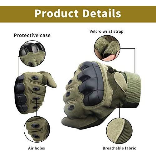 Proberos Riding Gloves For Bike Motorcycle With Touch Screen Finger, Full Finger Bike Gloves With Hard Case, Protective Anti-Slip Motorbike Gloves For Cycling Motorcycle Hiking Climbing Lumbering(L)