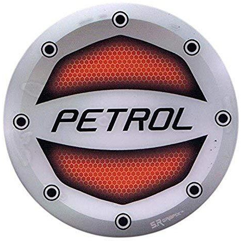 Ramanta Car Petrol Sticker Red Reflective Rubber Petrol Sticker Waterproof Compatible With Car Fuel Tank (Sticker Size 10 X 10 Cm, Red 1 Pc)