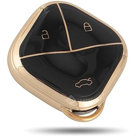 Shopoflux Tpu Key Cover Compatible With Mg Comet Ev Electric 3 Button Smart Key (Black)