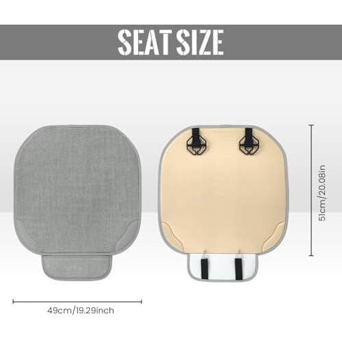 Sthira 50 * 50Cm Linen Seat Cover For Car Easy-Clean Seat Cover Universal Fit Seat Cushion For Car Driving Seat Durable Driver Seat Cushion Non-Slip Ideal For Daily Use & Long Drives