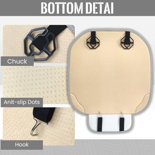 Sthira 50 * 50Cm Linen Seat Cover For Car Easy-Clean Seat Cover Universal Fit Seat Cushion For Car Driving Seat Durable Driver Seat Cushion Non-Slip Ideal For Daily Use & Long Drives