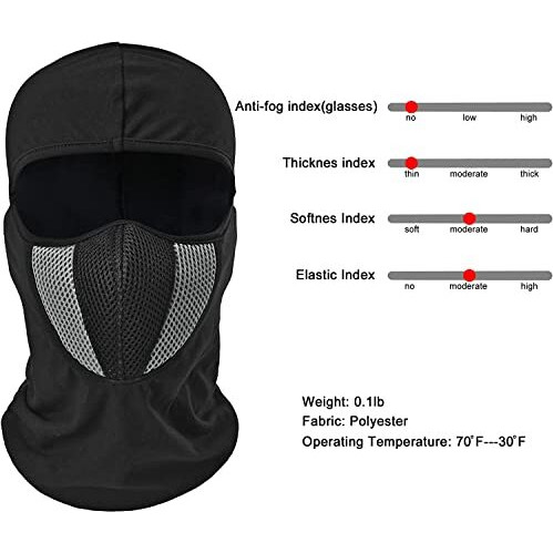 Primebox Full Cover Face Mask Cotton Fabric Bike Riding Washable Dust Protection Balaclava For Men Women Neck Gaiter Helmet Liner Pack Of 2 Rider Accessories Black Grey