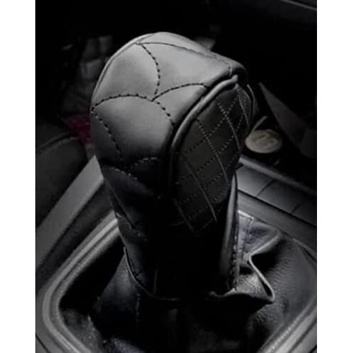 Automaze Faux Leather Manual Gear Shift Lever Anti-Slip Padded Knob Protective Cover For Car (Black)