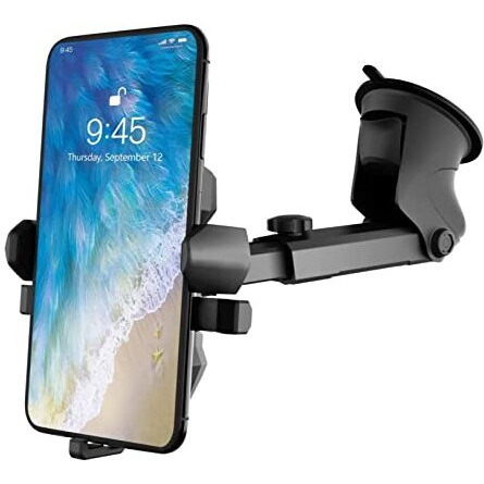 Humble Universal Silicone Sucker Long Neck Car Mobile Phone Holder Mount Stand Ultimate Reusable Suction Cup With 360 Degree Rotation For Car Windshield Dashboard - (Black)