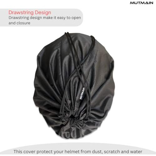 Mutmain Helmet Cover/Bag Drawstring Backpack Waterproof Keeps Your Helmet Safe From Dust, Rain And Scratches Bike Helmet (Hc02-Black)