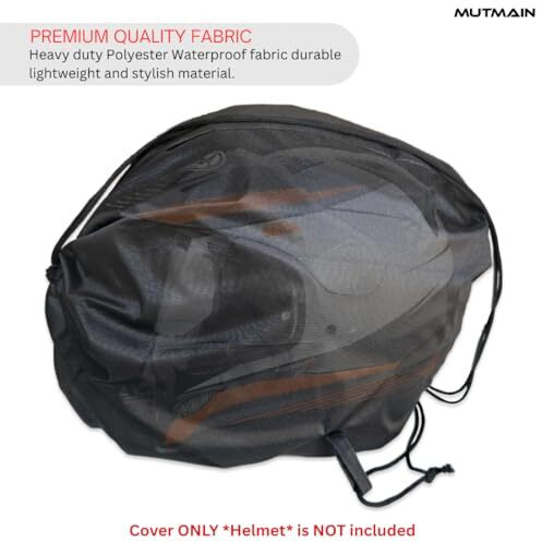 Mutmain Helmet Cover/Bag Drawstring Backpack Waterproof Keeps Your Helmet Safe From Dust, Rain And Scratches Bike Helmet (Hc02-Black)