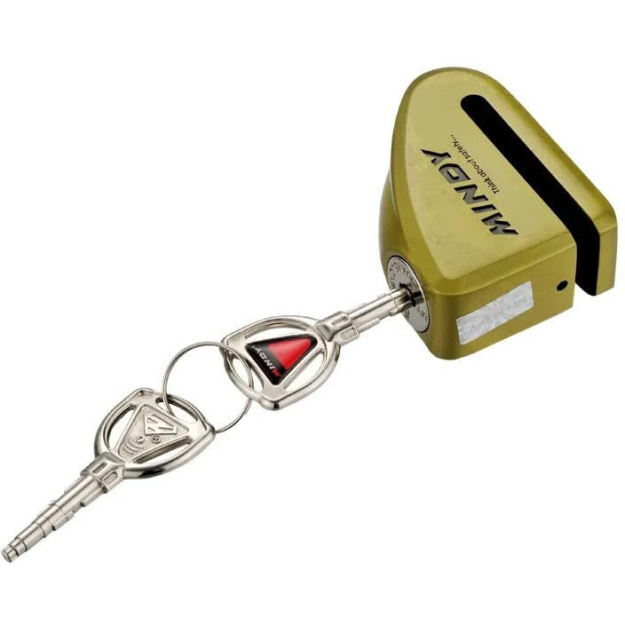 Linist Mindy Heavy Duty Anti-Theft Bike Disc Lock - Zinc Alloy Wheel Disc Lock For Motorcycle/Bicycle - Mini Lock With Key, Waterproof Anti-Drilling, Anti-Sawing, Anti-Prying Security Lock
