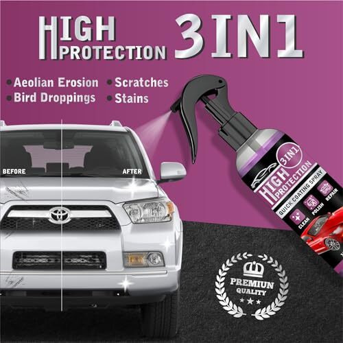 Car Shine 3-In-1 High Protection Car Spray, Car Coating Agent Quick Car Coating Spray, Water-Proof, Fouling Resistance, Anti-Aging, Suitable For Car Polishing 110Ml (Pack Of 1)