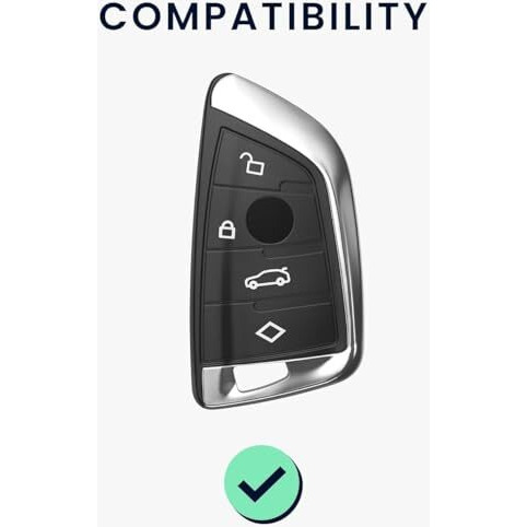 Shopoflux Metal Key Cover Compatible For Bmw X1, X3, X6, X5, 5 Series, 6 Series, 7 Series 4 Button Smart Key - Black